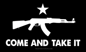 Come and Take It Flag Sticker<br>(Black & White) AK47
