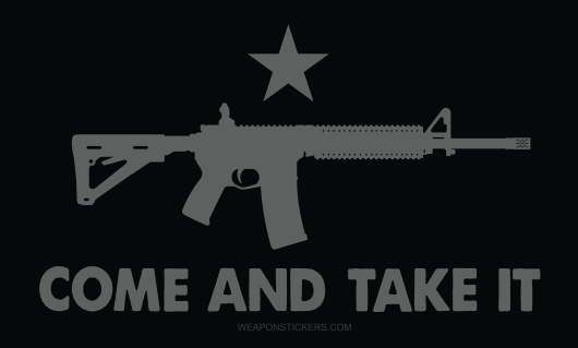 Come and Take It Flag Sticker<br>(Black & Gray) AR15