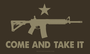Come and Take It Flag Sticker<br>(Brown & Tan) AR15