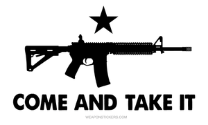 Come and Take It Flag Sticker<br>(White & Black) AR15