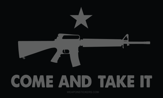 Come and Take It Flag Sticker<br>(Black & Gray) M16
