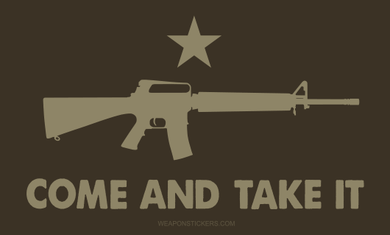 Come and Take It Flag Sticker<br>(Brown & Tan) M16