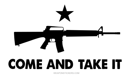 Come and Take It Flag Sticker<br>(White & Black) M16
