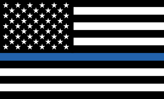 Thin Blue Line Flag Sticker<br>(Black, White & Blue)