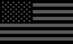 American Flag Sticker<br>(Black & Gray) FWD