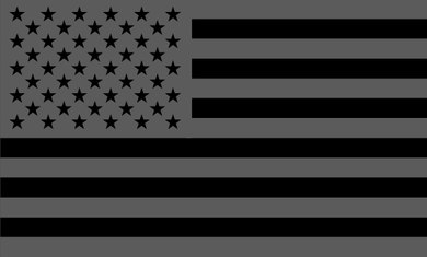 American Flag Sticker<br>(Gray & Black) FWD