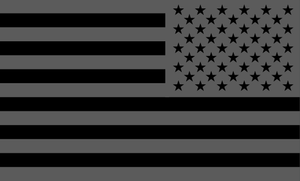 American Flag Sticker<br>(Gray & Black) REV
