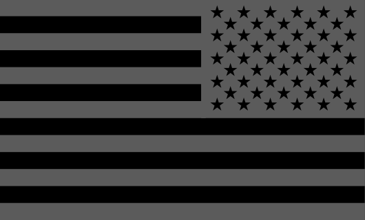 American Flag Sticker<br>(Gray & Black) REV