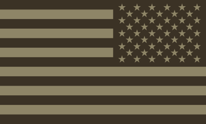 American Flag Sticker<br>(Brown & Tan) REV