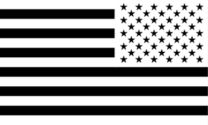 American Flag Sticker<br>(White & Black) REV