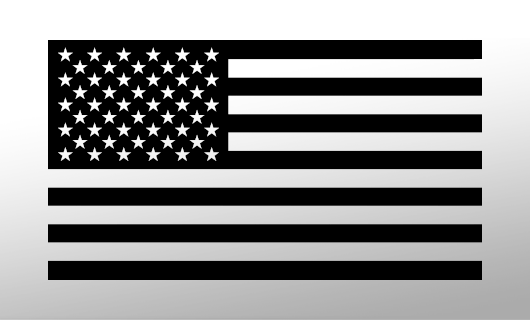 American Flag Decal<br>(Black) FWD