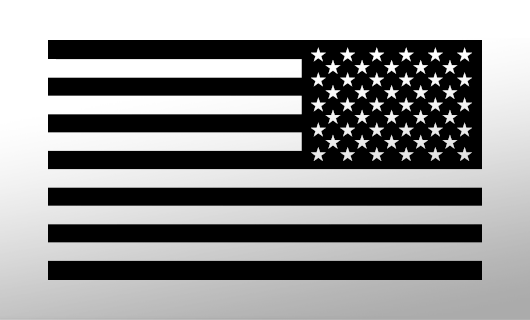 American Flag Decal<br>(Black) REV