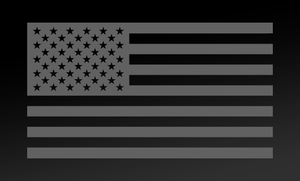 American Flag Decal<br>(Medium Gray) FWD