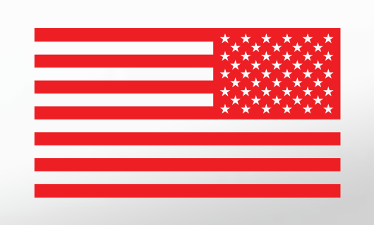 American Flag Decal<br>(Red) REV