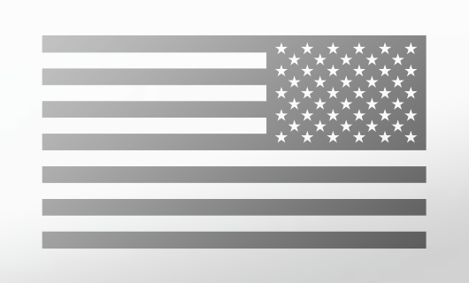American Flag Decal<br>(Silver) REV