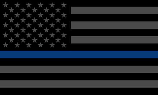 Thin Blue Line Flag Sticker<br>(Black, Gray & Blue)